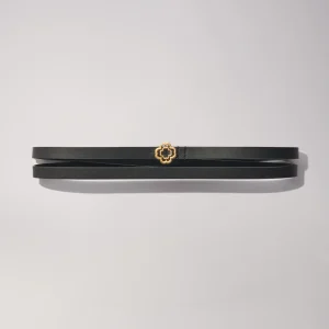 Cinturón fino de cuero de doble vuelta