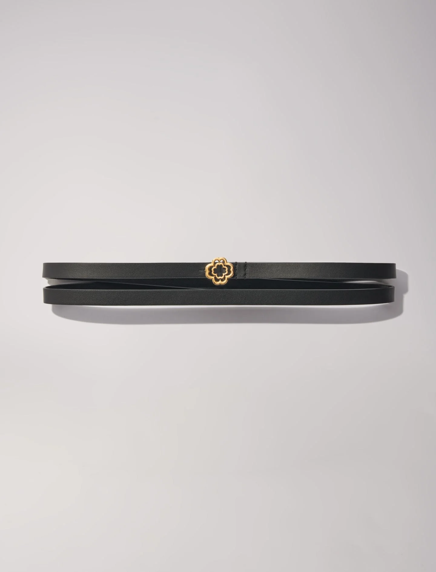 Cinturón fino de cuero de doble vuelta