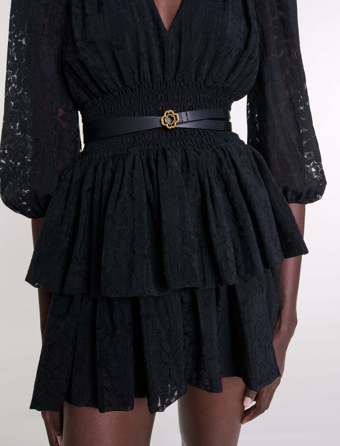 Cinturón fino de cuero de doble vuelta - Imagen 3