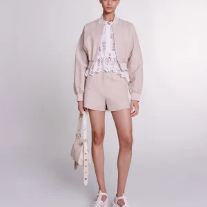 Cazadora corta de lino