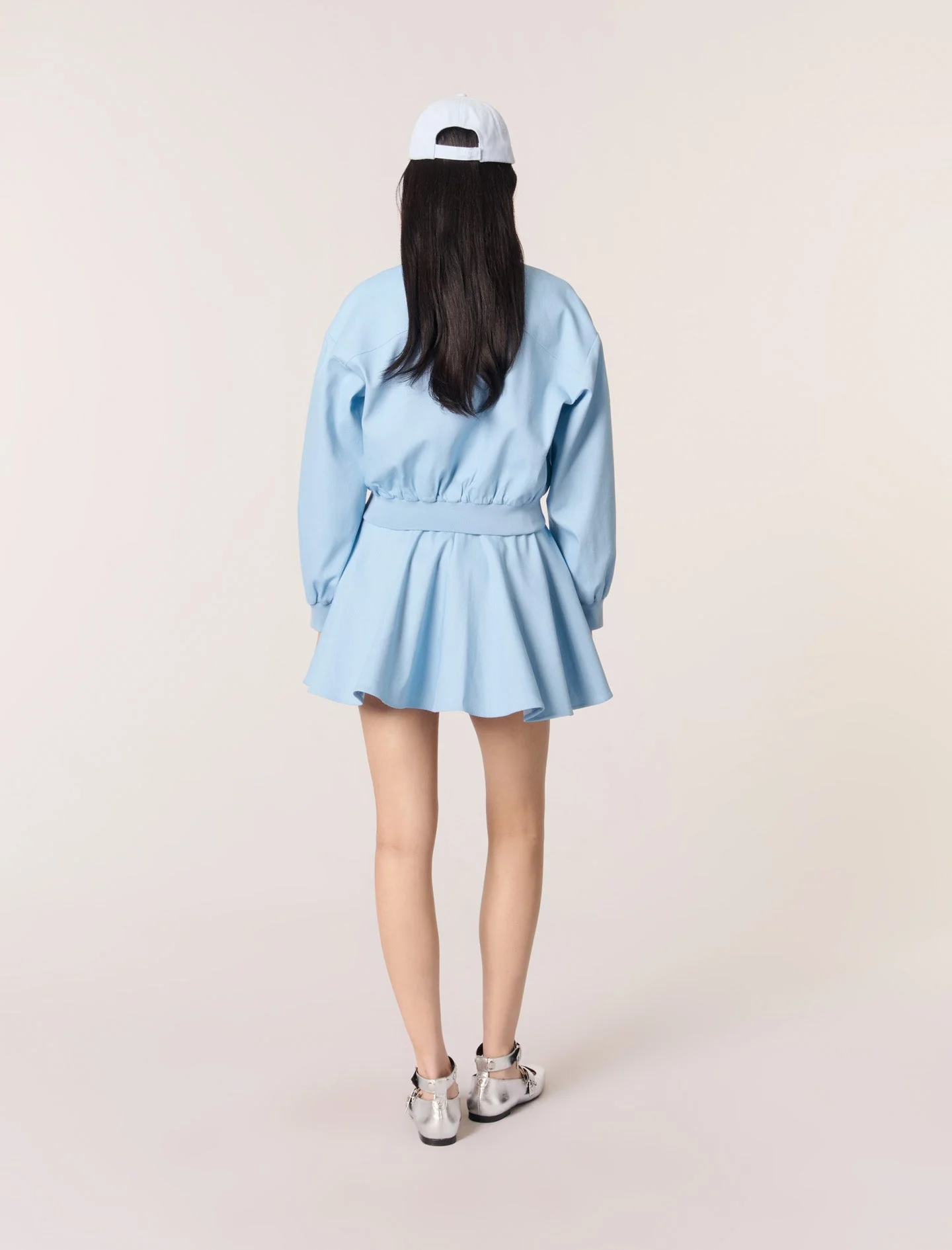 Cazadora bomber corta de denim - Imagen 4