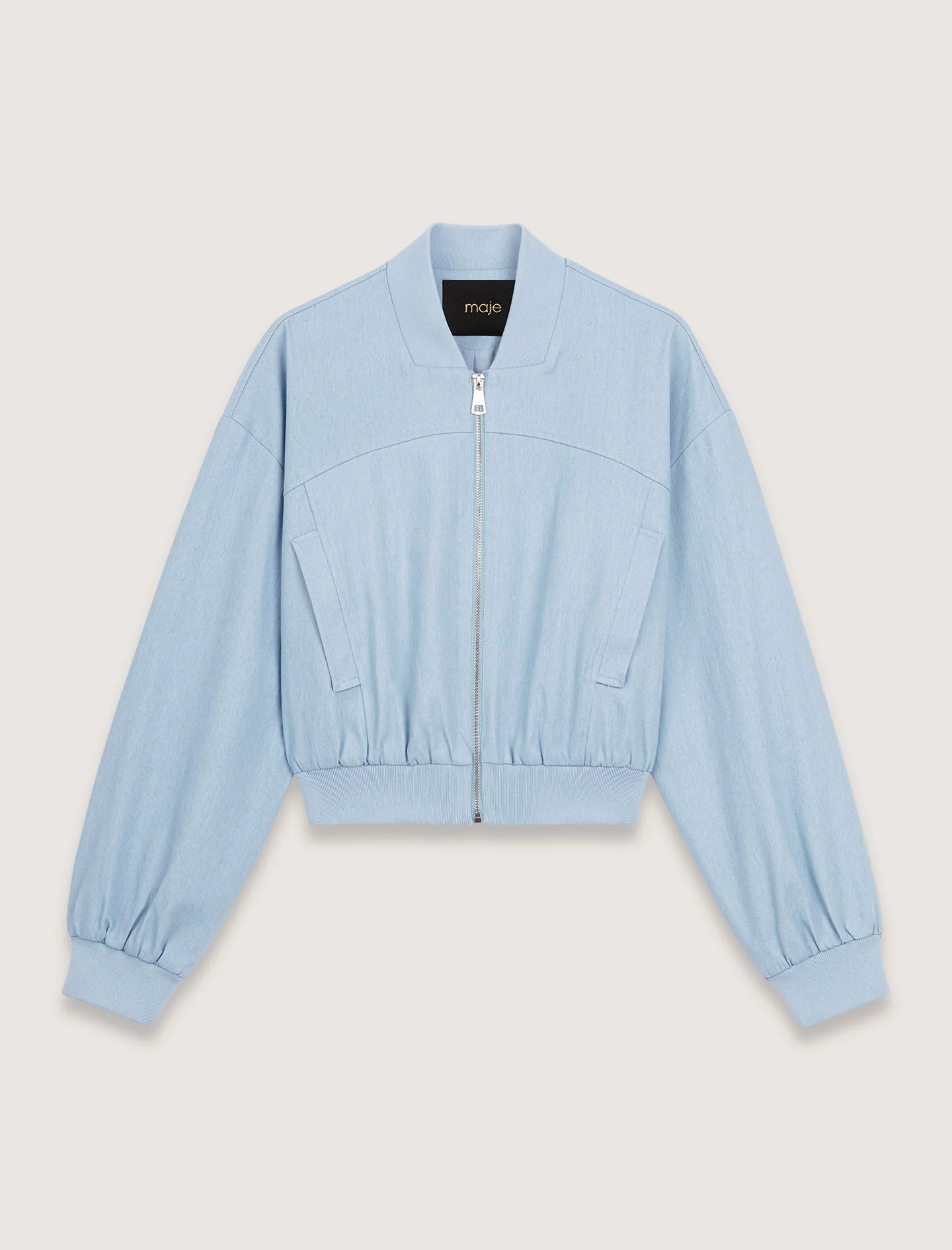 Cazadora bomber corta de denim - Imagen 5