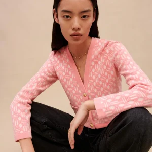 Cárdigan de jacquard rosa