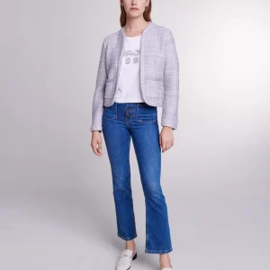 Cárdigan de punto efecto tweed