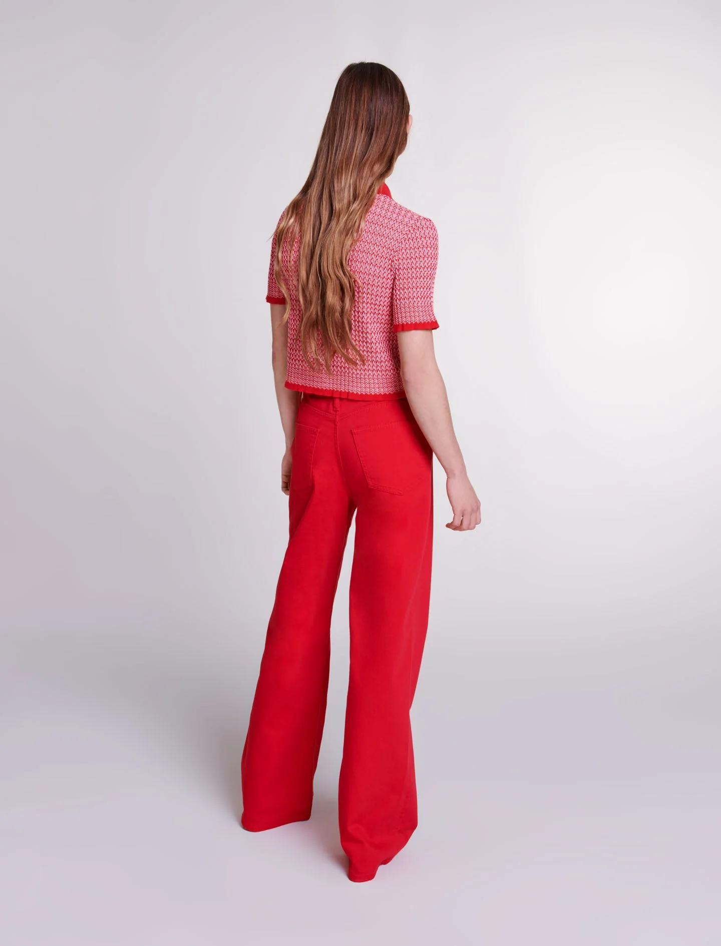 Polo corto con motivos de espiga - Imagen 3