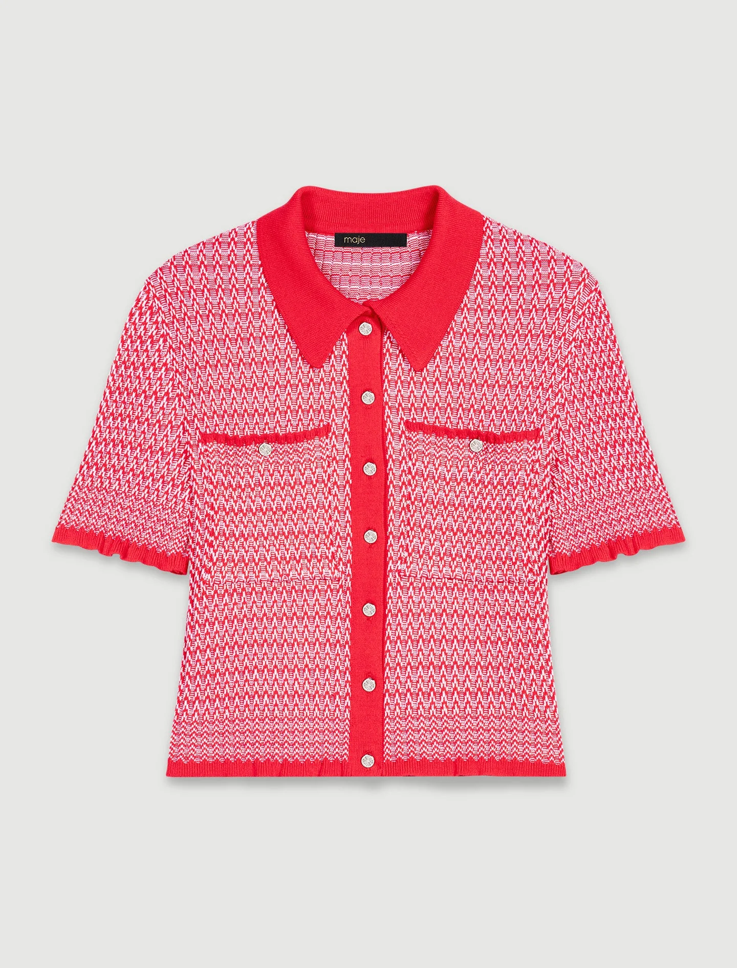 Polo corto con motivos de espiga - Imagen 5