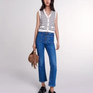 Cárdigan de rayas sin mangas