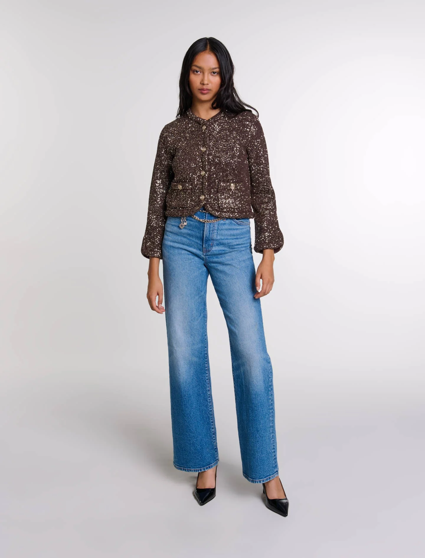 Cárdigan con lentejuelas