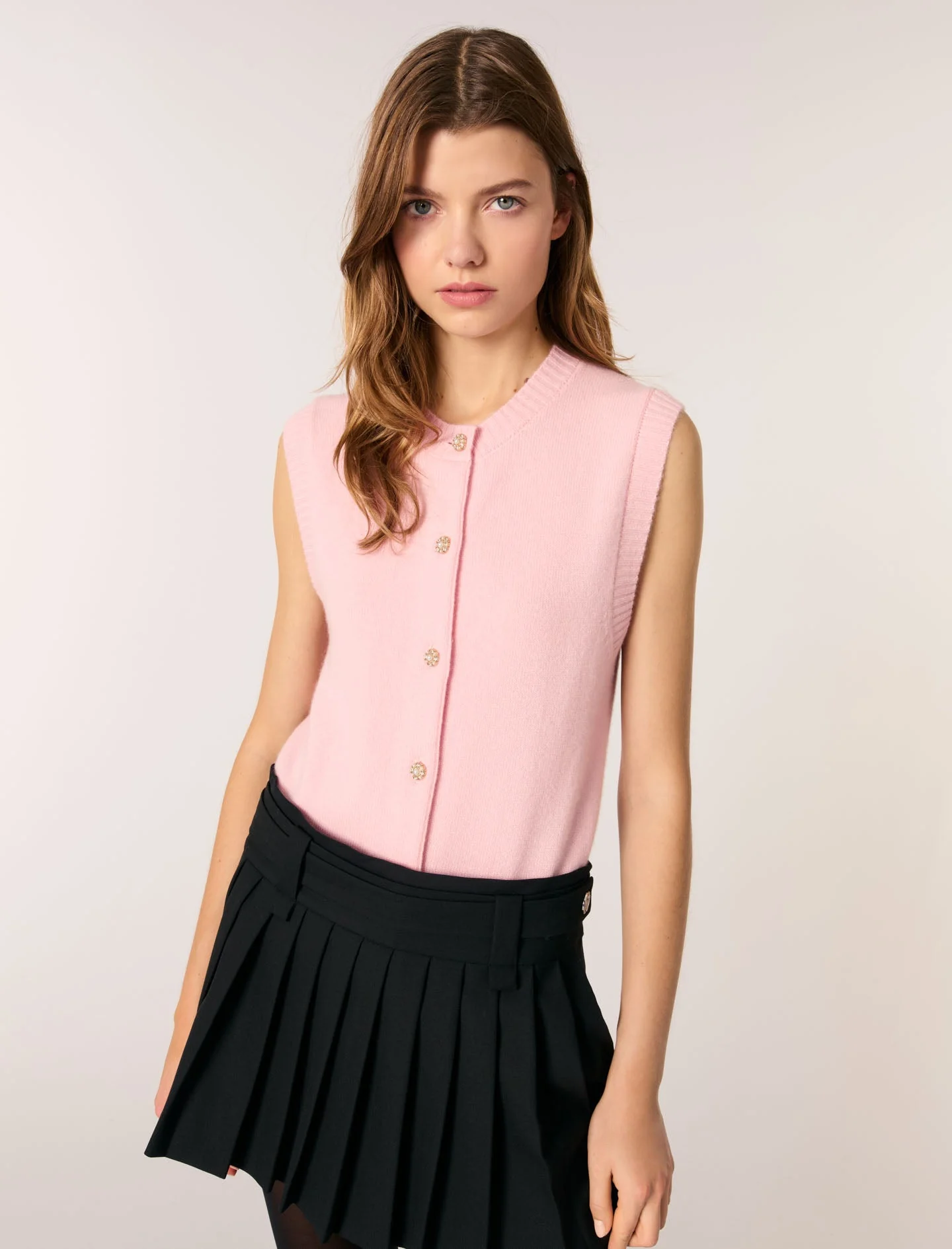 Cárdigan de lana sin mangas - Imagen 5