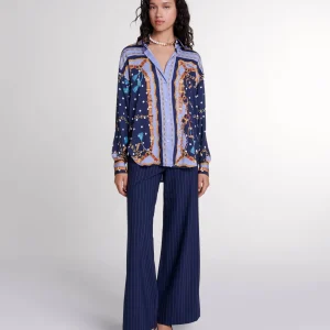 Camisa satinada estampada