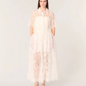 Camisa corta en guipur floral