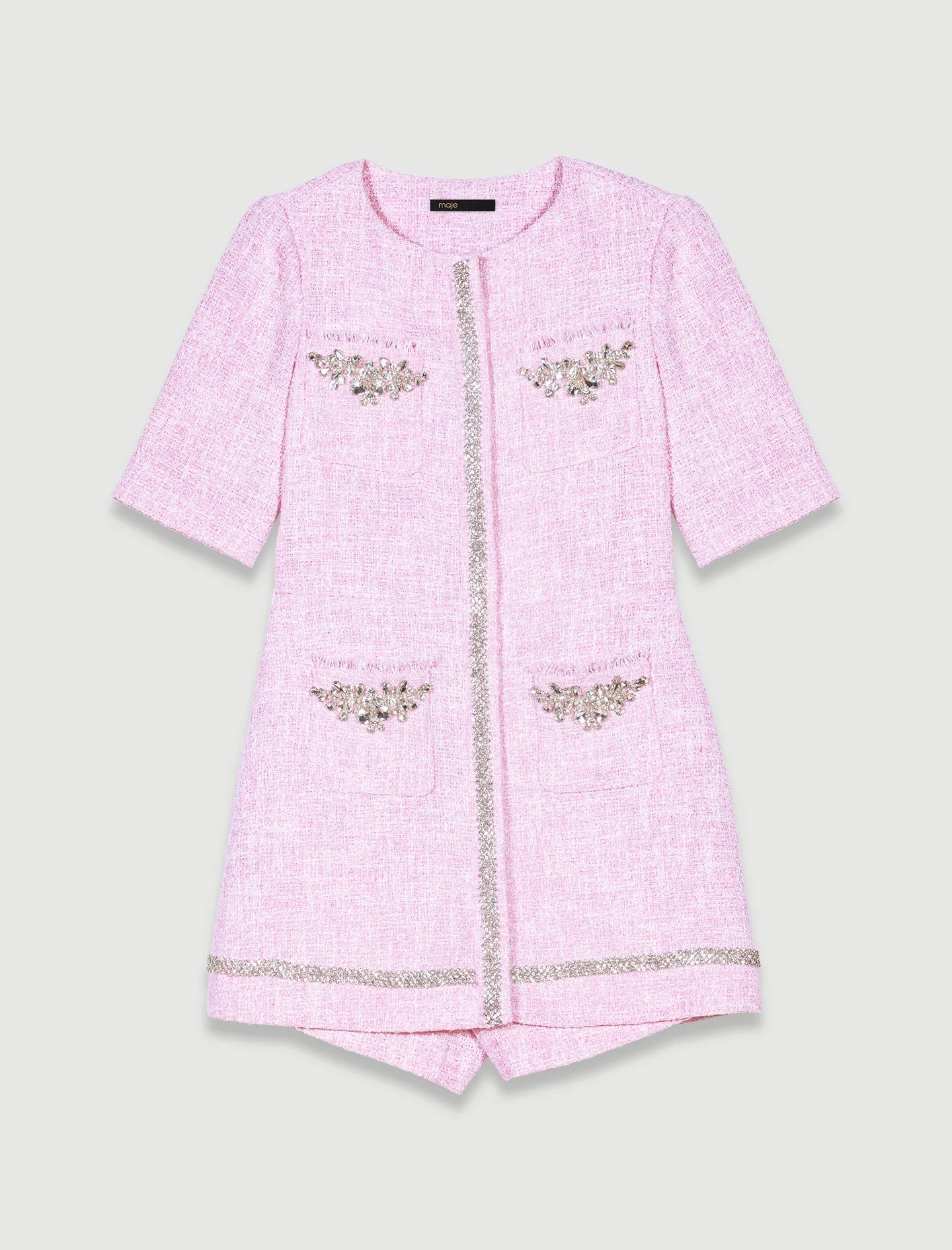 Mono corto de tweed con strass - Imagen 5