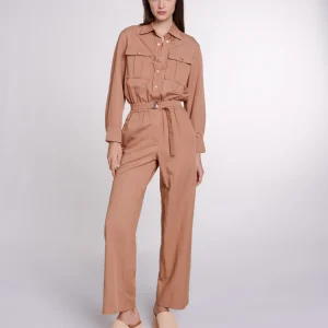 Mono de pantalón de mezcla de lino