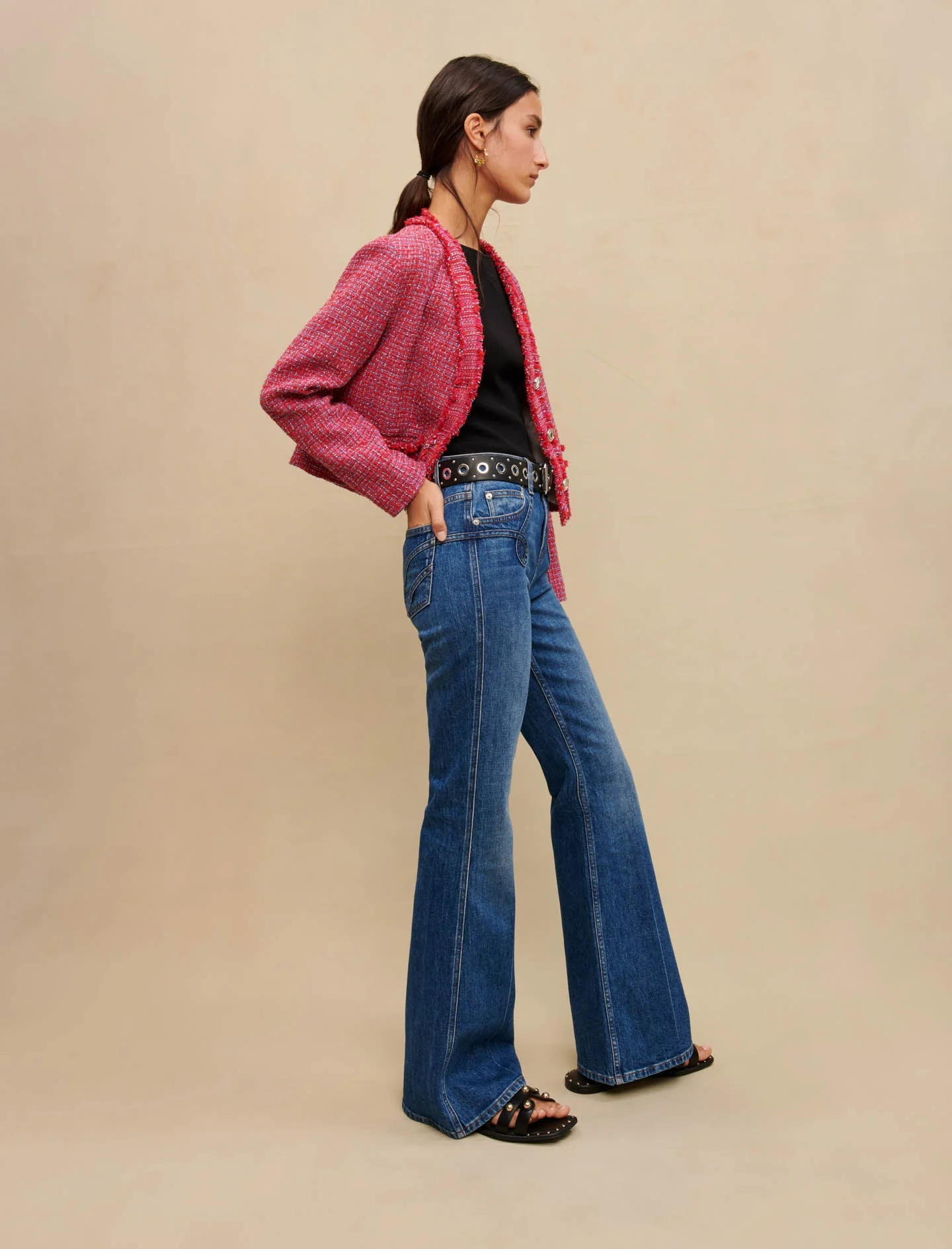 Jeans acampanados bordados - Imagen 4