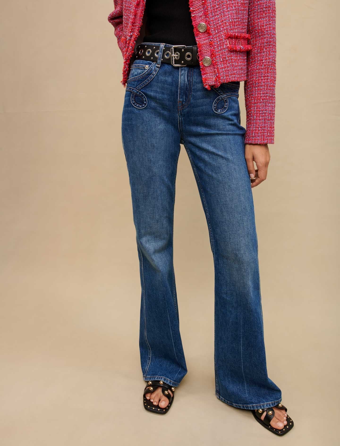 Jeans acampanados bordados - Imagen 3