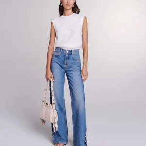 Vaquero recto calado y con perlas