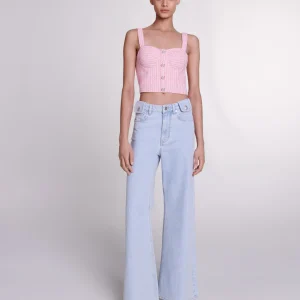 Vaquero ancho desteñido