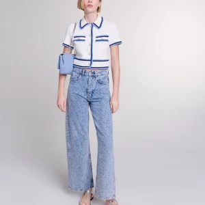 Vaquero ancho con brillantes