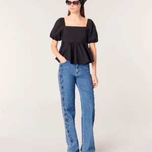 Vaquero bordado con strass