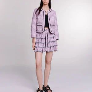 Falda corta de tweed