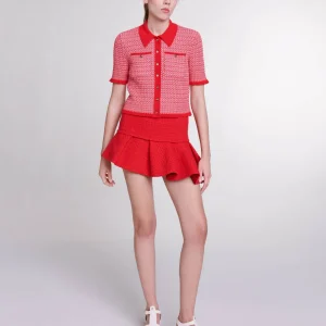 Minifalda en tweed asimétrica