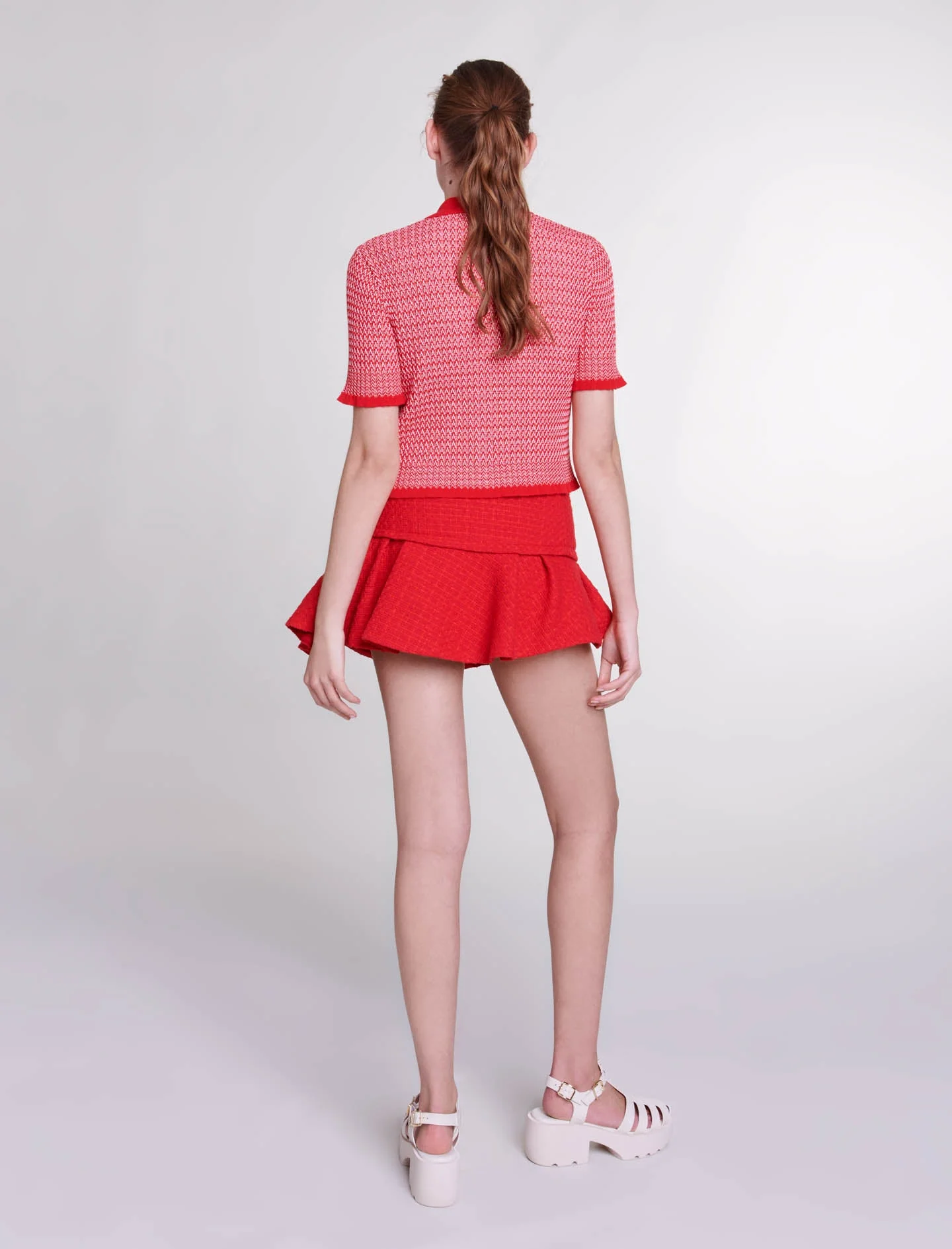 Minifalda en tweed asimétrica - Imagen 5