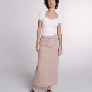 Falda larga en denim