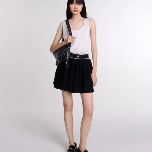 Falda corta punto plisado