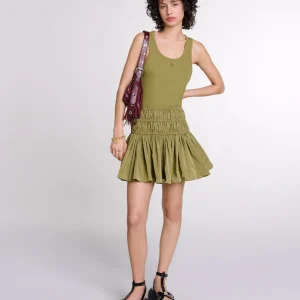 Minifalda corta de tafetán