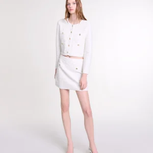 Falda corta de punto y lentejuelas