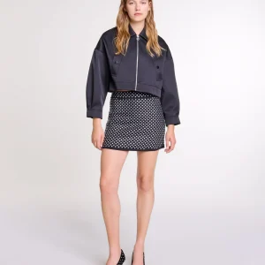 Falda corta con strass