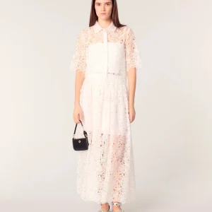 Falda larga en guipur floral