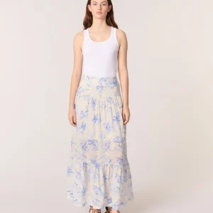 Falda larga con estampado floral