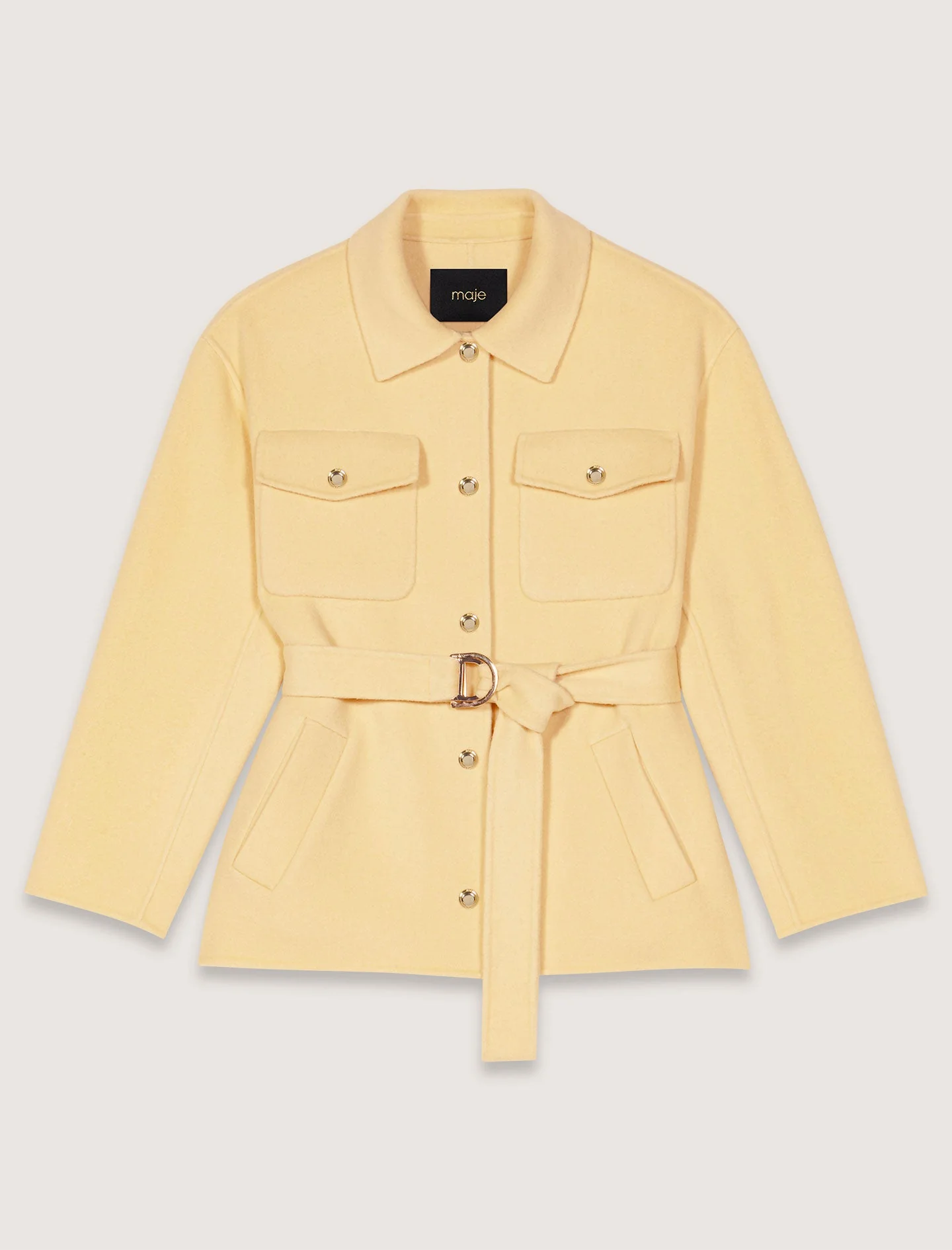 Abrigo corto doble faz con cinturón - Imagen 4