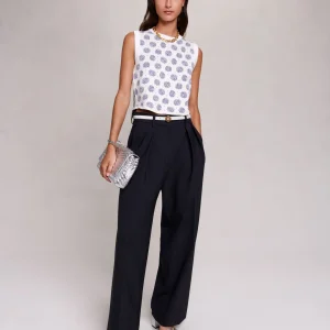 Pantalón ancho de corte masculino