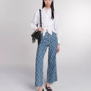 Vaquero ancho con motivos