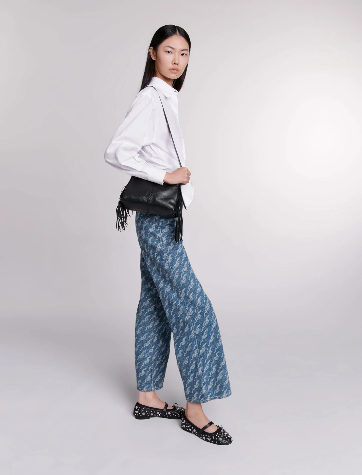 Vaquero ancho con motivos - Imagen 3