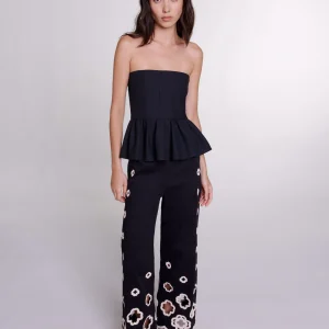 Pantalón ancho de ganchillo