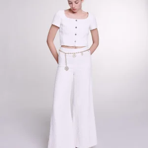 Pantalón ancho de tweed