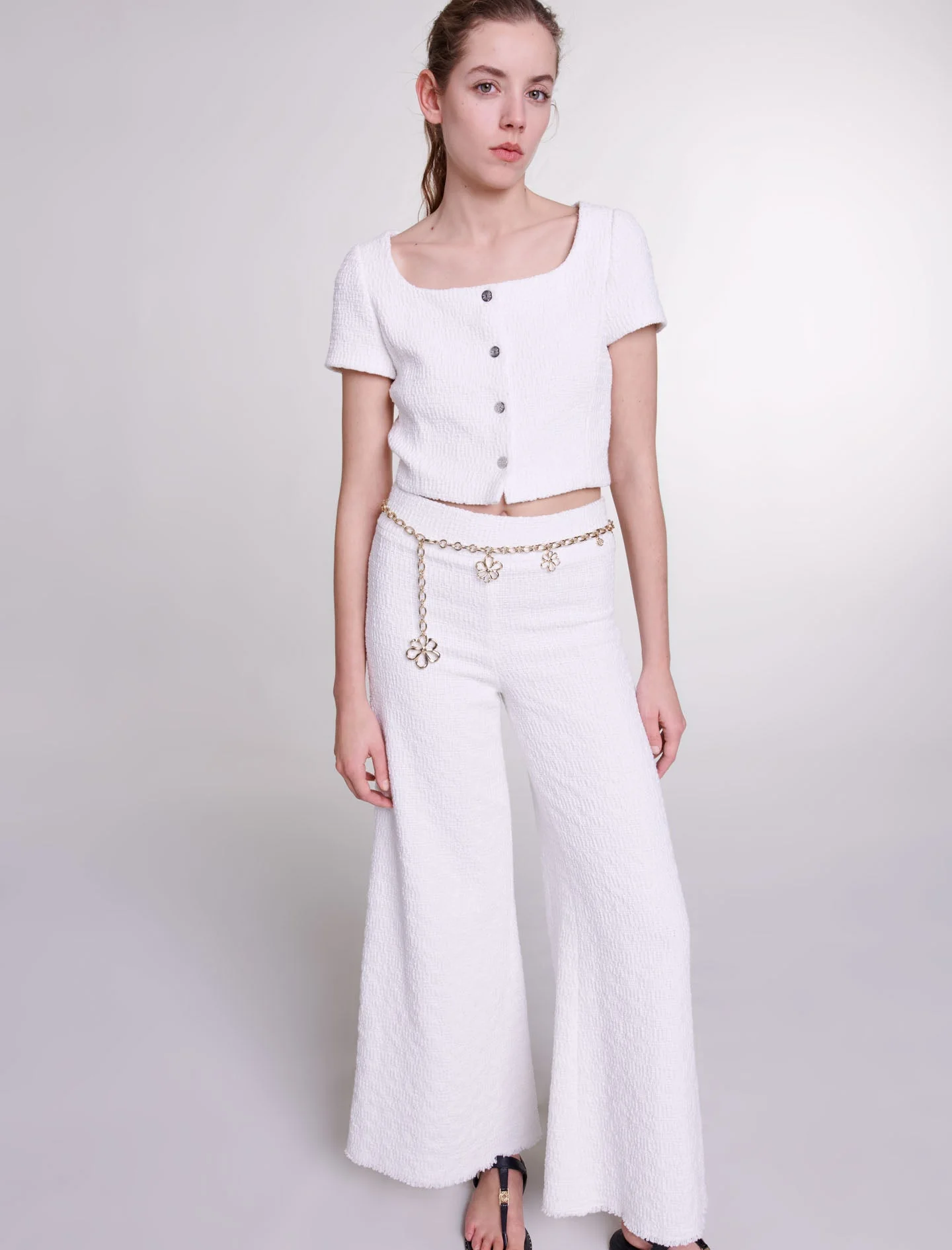 Pantalón ancho de tweed - Imagen 4