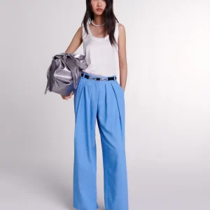 Pantalón de traje ancho con pinzas