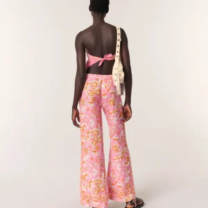 Pantalón de lino estampado