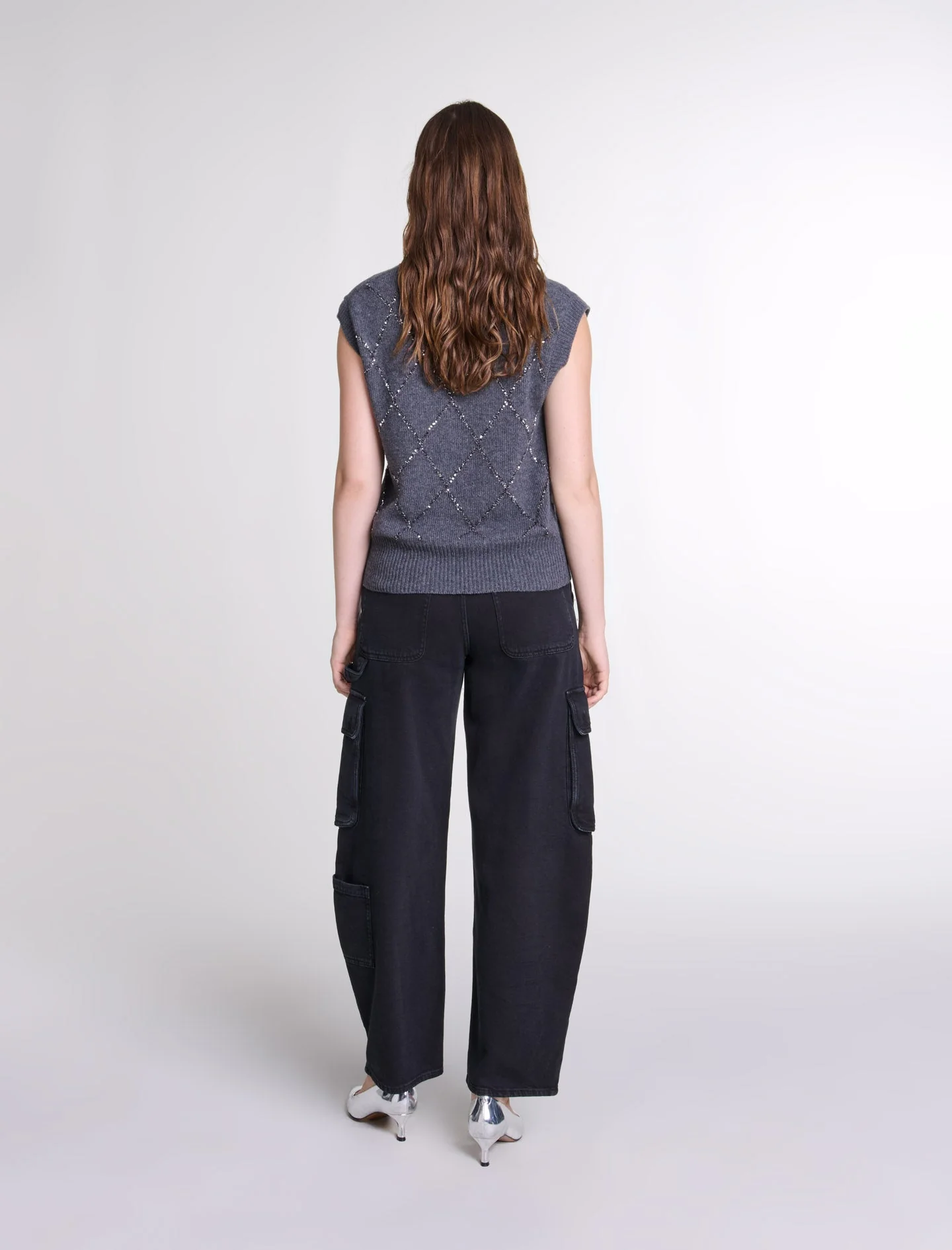 Jersey sin mangas con lentejuelas - Imagen 4