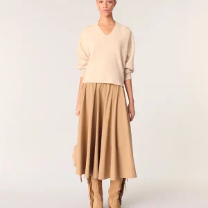 Jersey cuello en V mezcla de lana