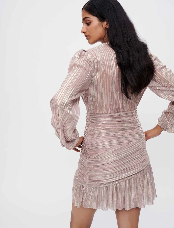 Vestido plisado de fibras metalizadas - Imagen 4