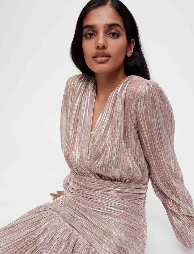 Vestido plisado de fibras metalizadas - Imagen 3