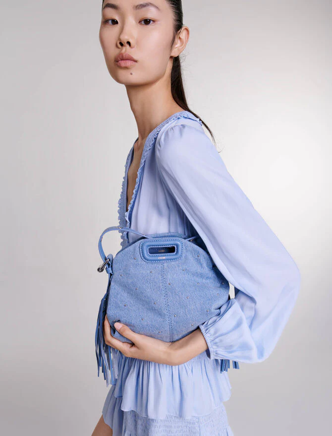 Vestido azul de volantes - Imagen 3