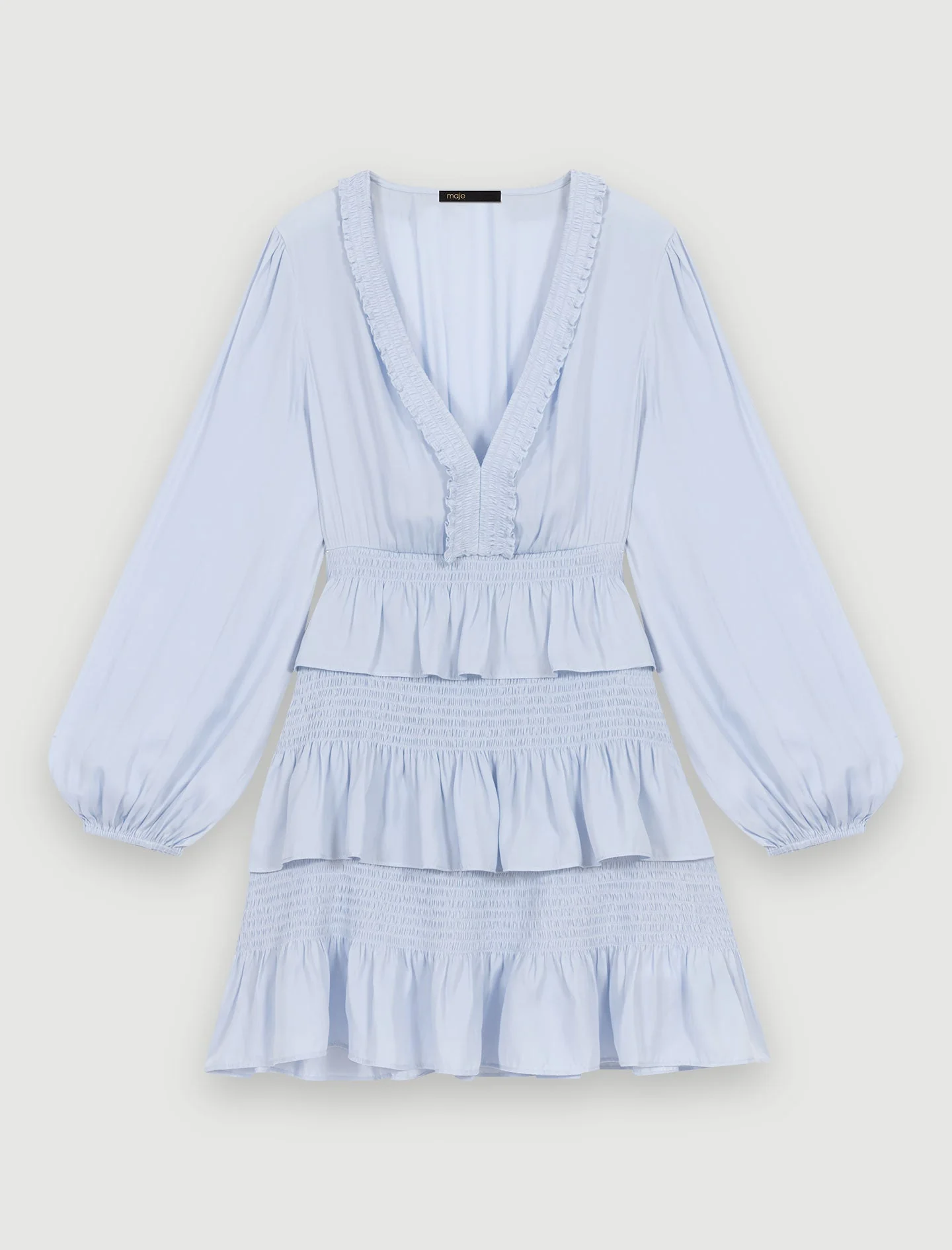 Vestido azul de volantes - Imagen 6