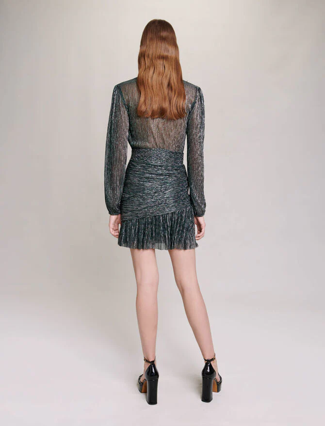 Vestido corto de fibras metalizadas - Imagen 5