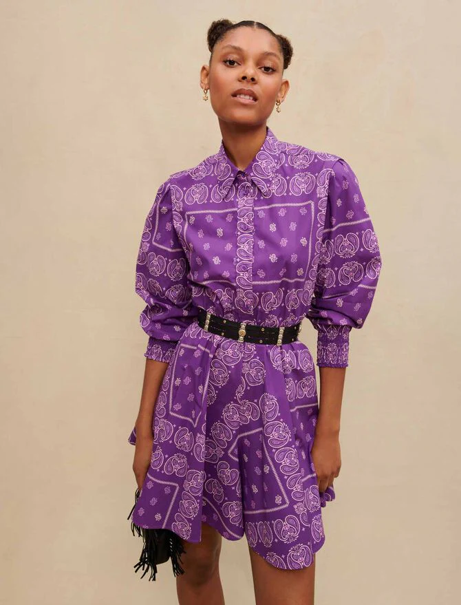 Vestido corto con estampado paisley - Imagen 3